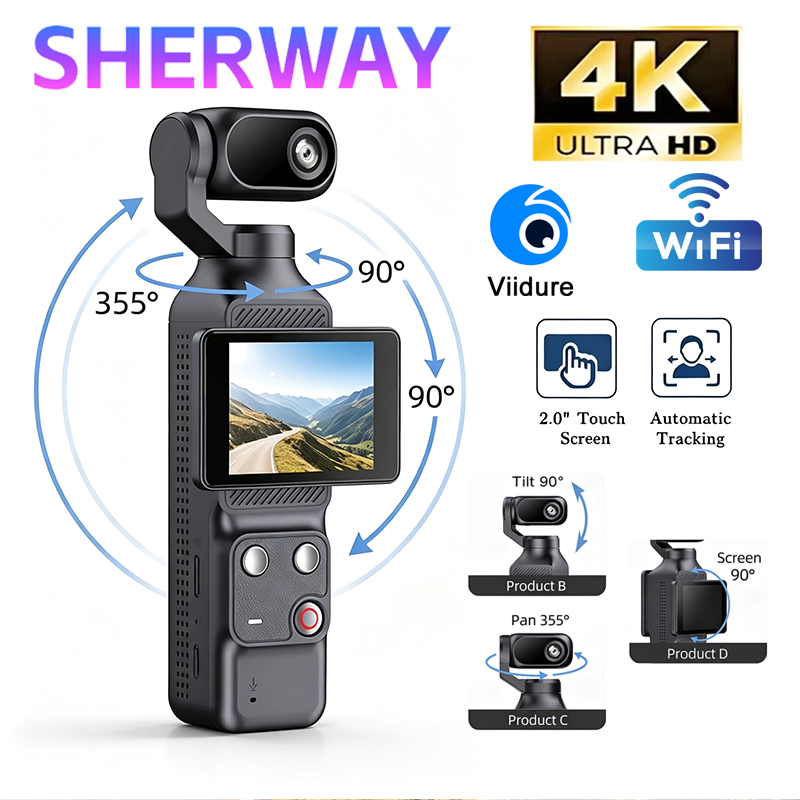 Runcam Camera - กล้องแอคชั่นแบบมือถือ 4K/1080P พร้อมระบบกันสั่น 4K หน้าจอสัมผัส 2.0
