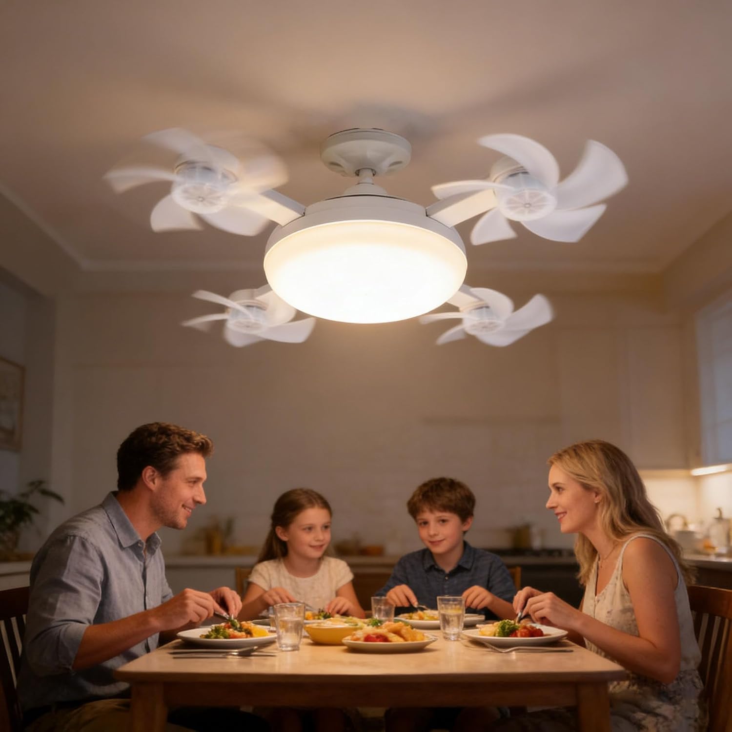พัดลมเพดานดีไซน์โดรน 4 หัว พร้ - Drone บทวิจารณ์และราคา